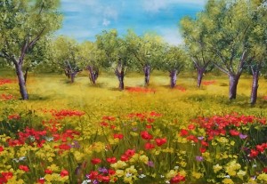 Poppy landscape by Fiona Roche