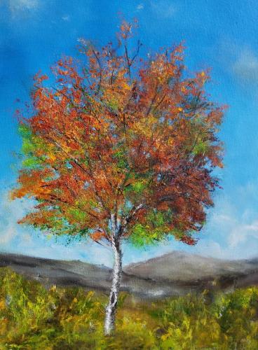 Autumn Rowan Tree by Fiona Roche